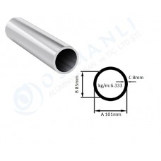 Alüminyum Boru Dış Çap 101mm X Et Kalınlık 8mm